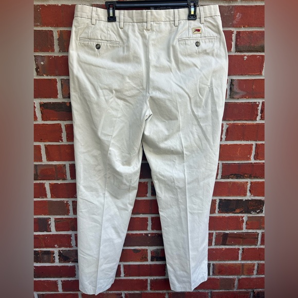 The Crawfish Chino by Perlis Mens Khaki Cotton Twill Flat Front Pants 38 x 32 C1 - Picture 4 of 7